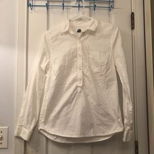 White Loose Button Down Blouse!